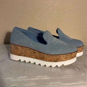 Denim Platform Loafers